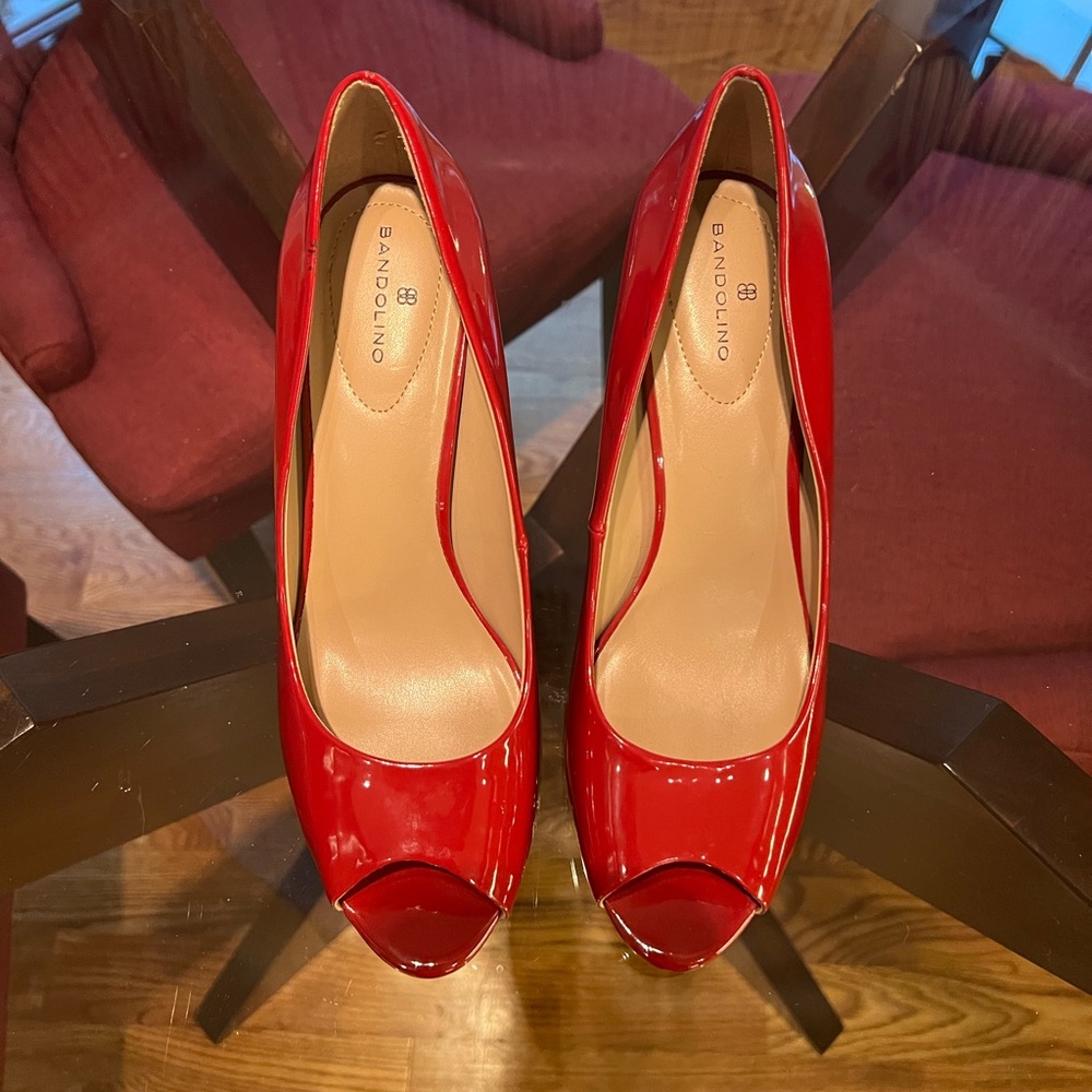 Open toe Red Heels